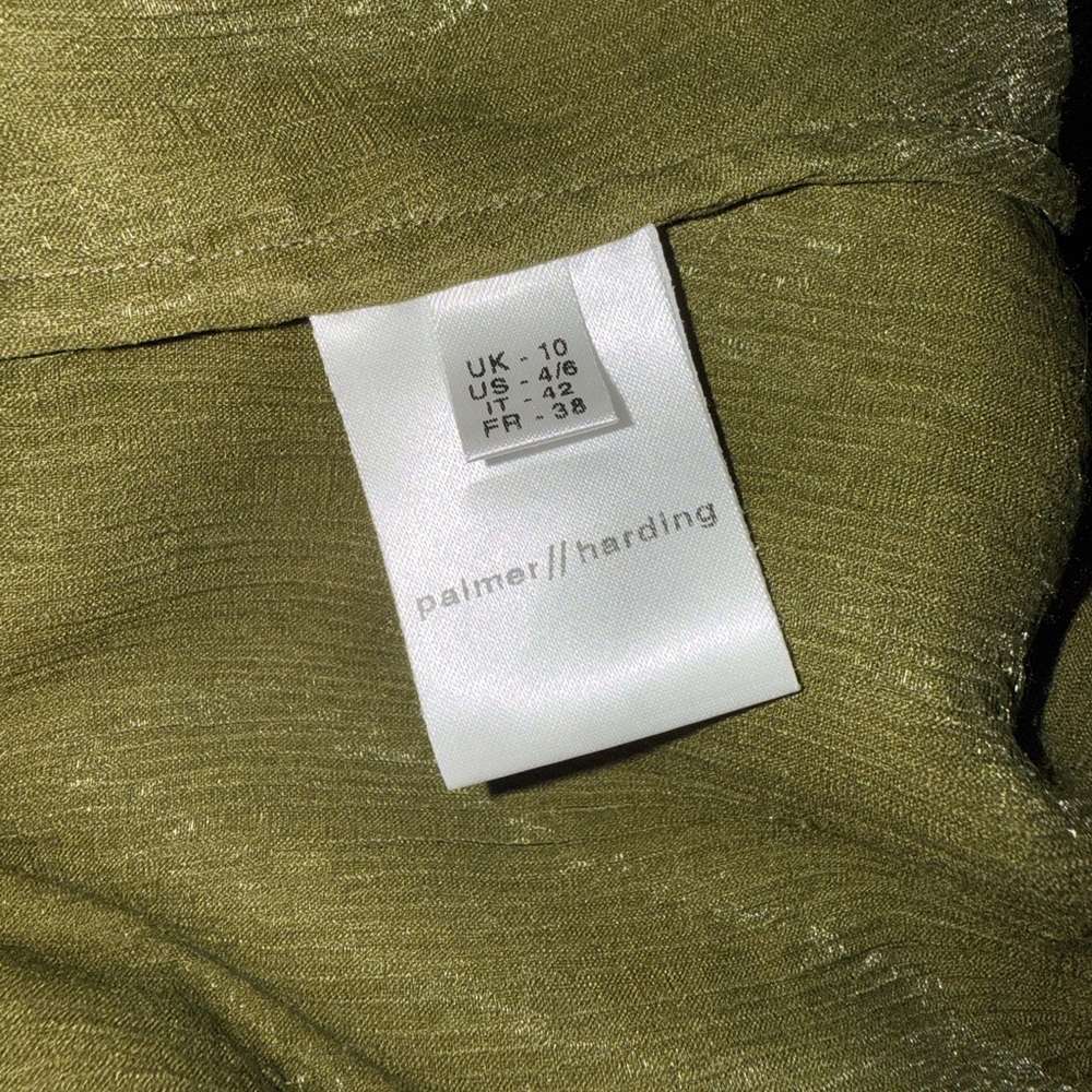 Palmer // Harding | Olive Green Asymmetrical Blouse | Small (4) - Picture 7 of 7
